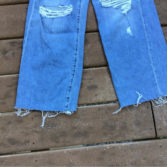 EXPRESS SIZE 00 DISTRESSED HIGH RISE WIDE LEG JEANS H19 - Picture 9 of 10